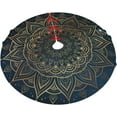 thumbnail image 5 of Elegant Gold Mandala Blue Galaxy Christmas Tree Skirt Gorgeous for Xmas Party Ornaments Holiday Decoration Accessory 48", 5 of 6