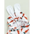thumbnail image 4 of Jxzom Baby Girl Boy Easter Outfit Carrot Print Zipper Onesie Bunny Ear Hooded Romper Jumpsuit My First Easter Outfit, 4 of 7