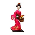 thumbnail image 2 of Athleticsshop2018 2 Piezas Muñeca Geisha de Escritorio con Kimono Japonés de 11" Geisha Asiática rosa rojo rosa, 2 of 9