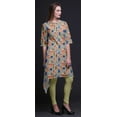 thumbnail image 5 of Bimba Beige Tree & Fox Folk Art Printed Asymmetrical Kurti Tops For Women Indian Summer Dress Tunic XXX-Large, 5 of 6