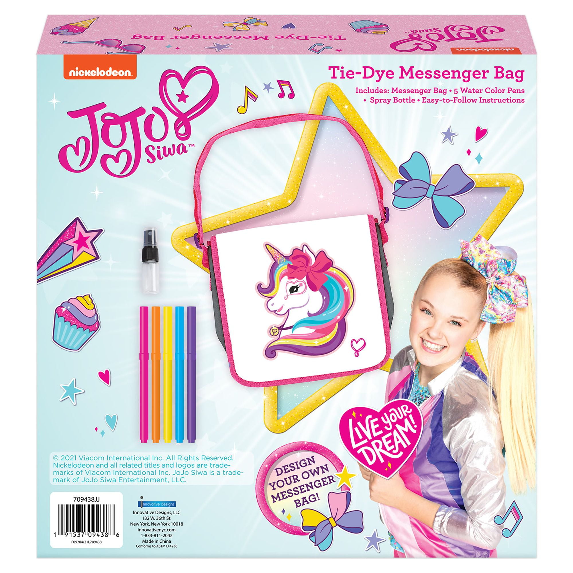 Nickelodeon JoJo Siwa Unicorn Tie-Dye Messenger Bag Craft Kit