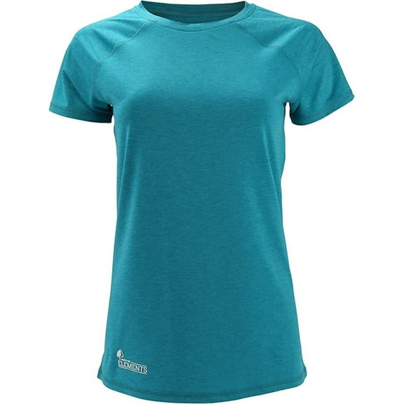 Paramount Outdoors EAG Elite Women's Short Sleeve Mossy Oak Elements Quick Dry Breeze Colorcore Caribbean Sea Performance Fishing Sun Tee Shirt