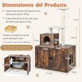 thumbnail image 3 of Costway Casa de Madera para Gatos con Caja de Arena y Torre Rascadora Armario con Escondite y División 77,5 x 49 x 132 cm, 3 of 10