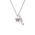 thumbnail image 2 of Delight Jewelry Silvertone Small Hot Pink & Purple Butterfly Silvertone Best Friends Forever Bar Charm Necklace, 23", 2 of 4