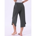 thumbnail image 4 of DARING DIVA Women's Capri Lounge Yoga Cropped Summer Casual Wide Leg Pants XL Gray, 4 of 7