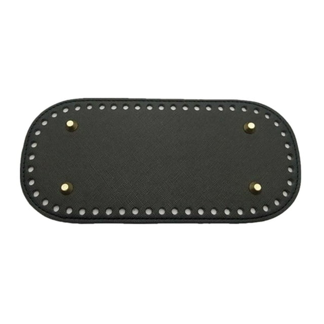 Cojín moldeador inferior de bolso de cuero PU 60 agujeros 4 uñas para bolso tejido a mano Negro Sunnimix Inserto inferior de asas