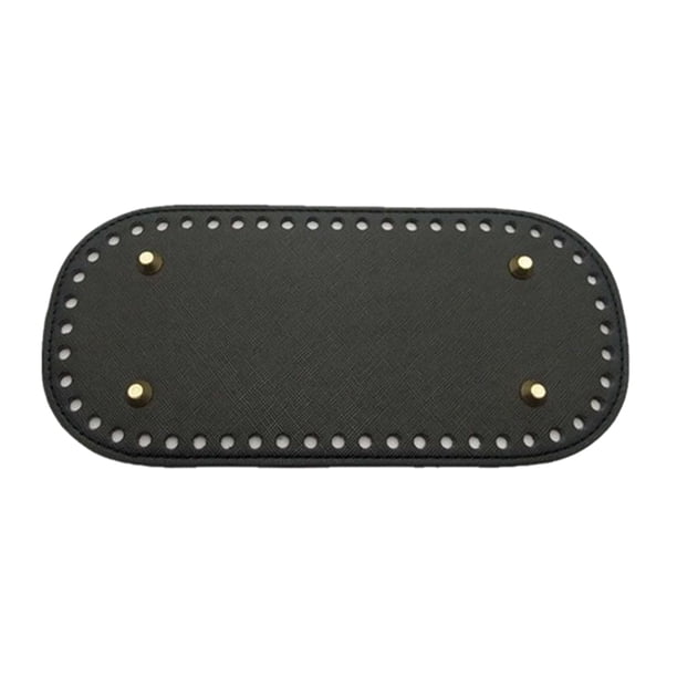 Cojín moldeador inferior de bolso de cuero PU 60 agujeros 4 uñas para bolso tejido a mano Negro Sunnimix Inserto inferior de asas