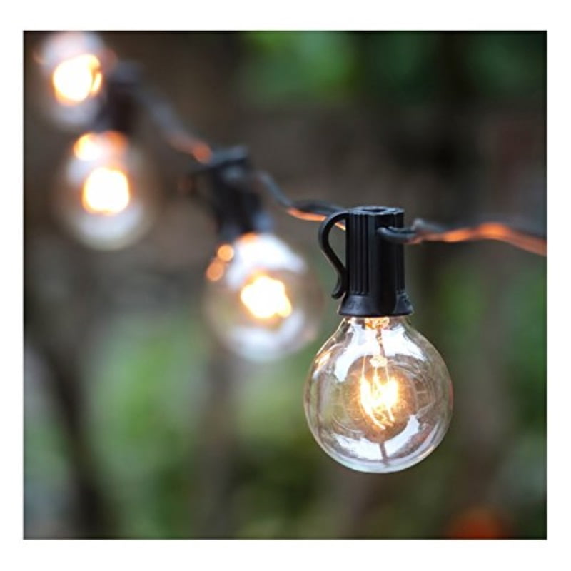 Outdoor Decor Brightown 50Foot G40 Globe Outdoor Patio String Lights UL Listed for Indoor Black 