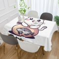 thumbnail image 2 of Yayeee Tablecloths 54" x 54" Rectangle Wrinkle Resistant Party Table Cover, White Cute Cat, 2 of 8