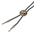thumbnail image 3 of 1 pieza de corbata bolo, corbata de vaquero hecha de cuero PU con piedra preciosa ovalada Estrella de bronce antigua, 3 of 6