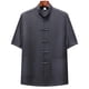 thumbnail image 1 of pstuiky camisetas para hombre, Camisa informal de manga corta, cuello alto, lisa y cómoda para hombre camisas casuales para hombre l, 1 of 3