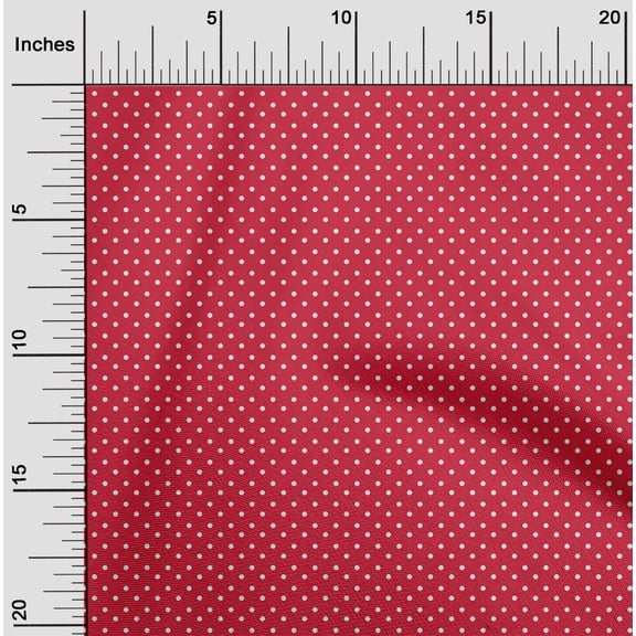 oneOone Cotton Flex Bright Red Fabric Dots Quilting Supplies Print Sewing Fabric By The Yard 40 Inch Wide