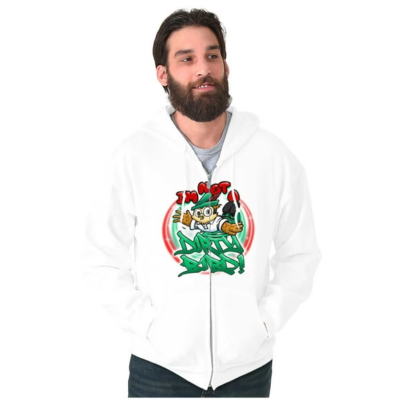 Airbrush Woodsy Owl Not A Dirty Bird Unisex Plus Size Zip Hoodie Brisco Brands 2X