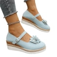 thumbnail image 4 of Norvail Womens Platform Casual Floral Closed Toe Buckle Hollow Out Single Shoes, Comfortable Slip On Spring Summer Walking Flats for Garden Party Travel Daily Wear, 4 of 5