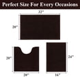 thumbnail image 6 of Vaukki 3 Piece Bathroom Rugs Set, Chenille Ultra Soft Non Slip Absorbent Bath Mats, Quick Dry Machine Washable Shaggy Bath Rugs with Contour Mat, Brown, 6 of 10