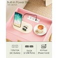 thumbnail image 5 of Nightstand with Charging Station,Bedside Table with Drawer and 2 Shelf Storage, Small Side Table, Modern Pink Night Stand, Tall End Table for Bedroom, Living Room (Pink), 5 of 18