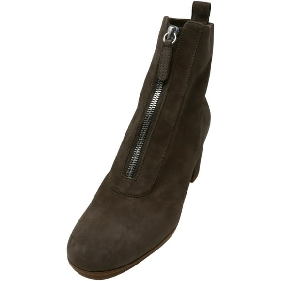 Gianvito Rossi Women's Camoscio Camel Front Zip Bootie Mud Ankle-High Suede Boot - 7.5M