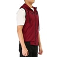 thumbnail image 4 of Unique Bargains Men's Sleeveless Zip Up Drawstring Hooded Vest 34 Red, 4 of 7