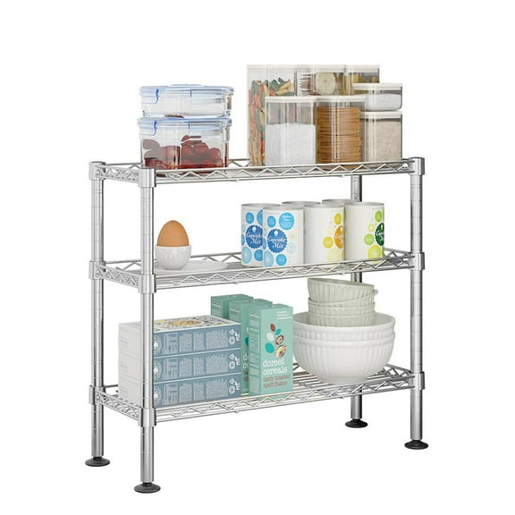 Zimtown 3 Tier Spice Storage Rack, Metal Wire Kitchen Shelving Unit ,18'' L x 8'' W x 18'' H