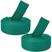 2Pcs Green Jiu Jitsu Belts Polyester Martial Arts Belt Judo Karate TKD Aikido Uniform Ranking Belt Long Soft Universal Fit Belts Taekwondo for Men Women Sports Training Equipment 6.56ft Green