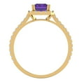 thumbnail image 4 of 1.86 ct Emerald Cut Natural Amethyst Solitaire with Accents Engagement Ring for Women in 18K Yellow Gold, 4 of 5