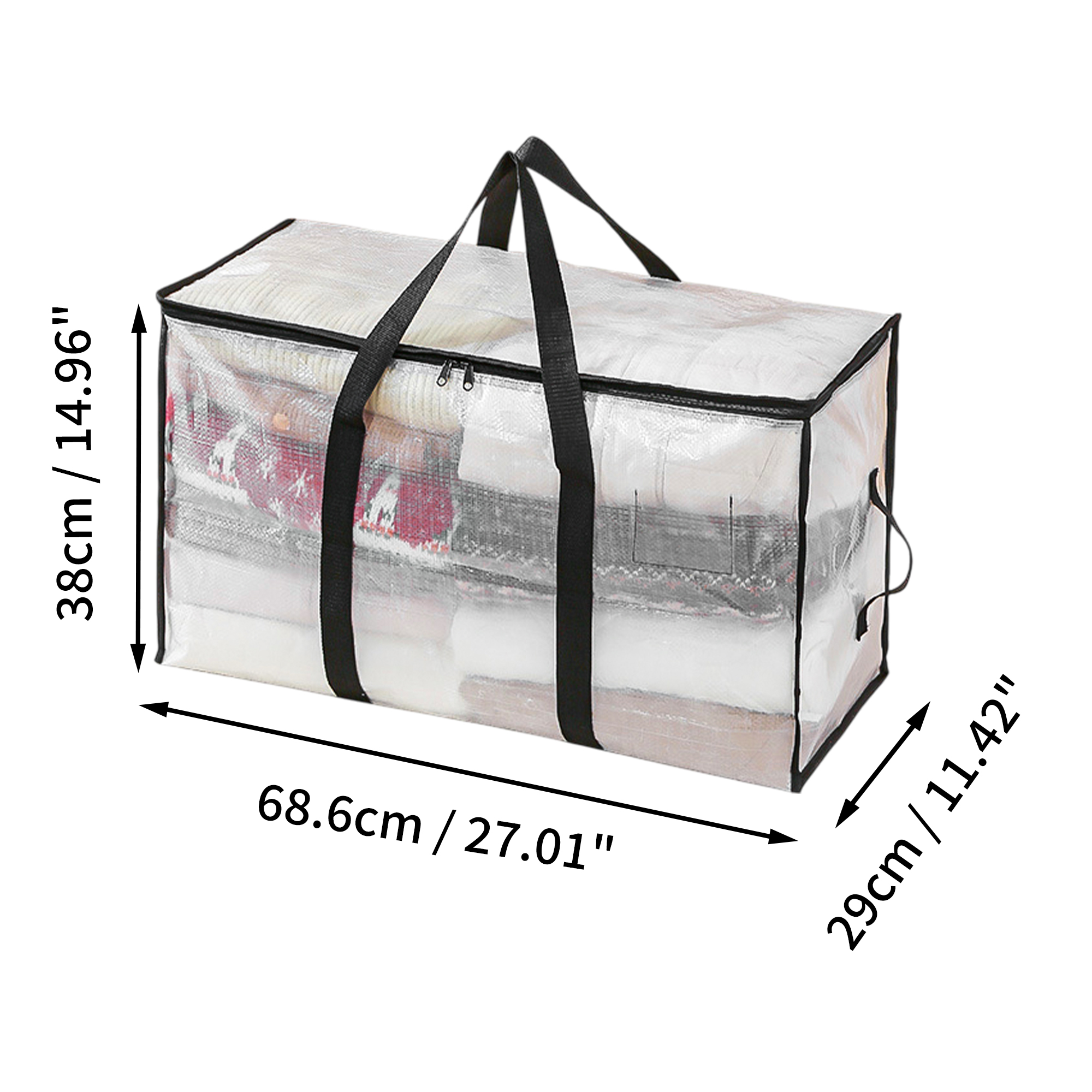 Unique Bargains Durable Storage Bag Storage Bins for Storaging 1Pc Clear Size S