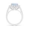 thumbnail image 2 of ANGARA Natural Cushion 2.7 ct Aquamarine Engagement Ring with Diamond Halo in 14K White Gold for Women (Size-9mm) | March Birthstone, Anniversary, Jewelry Gift for Women | Natural Aquamarine Ring, 2 of 8
