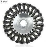 Angle View: Lawn Mower Weeding Head Steel Wire Weeding Brush Twisted Wire Bowl Type silver 150*25mm