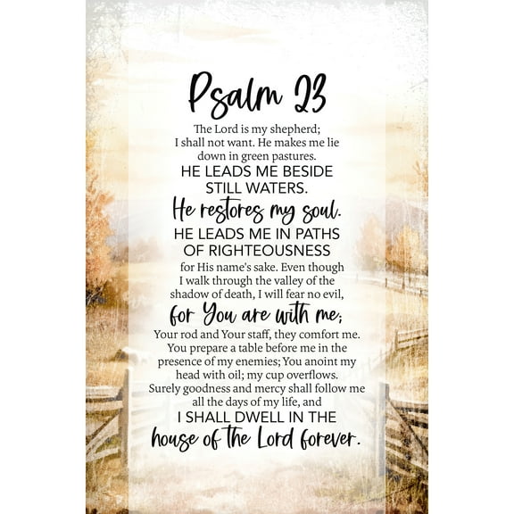 DEXSA Psalm 23 Bereavement Wood Plaque with Easel and Hook Wall Tabletop Art - 6 inches x 9 inches