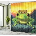 thumbnail image 5 of Ambesonne Animal Shower Curtain, Frog Prince with Crown, 69"Wx84"L, Green Yellow, 5 of 5