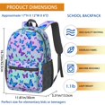 thumbnail image 3 of Butterfly and Blue Purple Pattern 17" Waterproof Oxford School Backpacks for Teens, S-Shape Padded Straps, for School, Travel, Hiking, Camping, 3 of 5