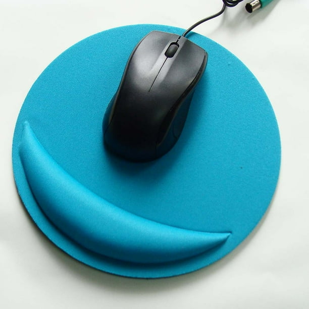 Nvzi Alfombrilla de ratón con soporte para muñecas, ergonómica de gel con reposamuñecas, cómoda para ordenador portátil, alivia el dolor con base de poliuretano antideslizante (azul claro)
