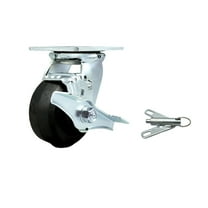 4 Inch Rubber on Steel Caster with Ball Bearing and Brake/Swivel Lock SCC