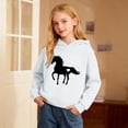 thumbnail image 2 of IWRICH Love Horse Hoodie for Girls Equestrian Horseback Riding Gift Idea Sweatshirt with Horses,Size 2-14 Years White 160, 2 of 4