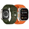 thumbnail image 2 of Bandas deportivas compatibles con Apple Watch Ultra 2 Band/Apple Watch Ultra Band 49 mm, 45 mm, 44 mm, 42 mm para hombres, pulseras de silicona suave, correa de repuesto impermeable para iWatch Series, 2 of 4