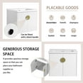 thumbnail image 5 of Tcbosik Modern 24" Floating Bathroom Vanity with Sink Wall Mounted Bathroom Vanity with Top Basin & Storage Cabinet White Wood Hanging Vanity w/Ceramic Sink & Gold/Black Handles for Small Space, 5 of 10