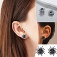 thumbnail image 2 of SUSHANG Vintage Natural Crystal Cluster Earrings Gothic Jewelry Punk Stud Earrings for Men Women Stunning Sun Earrings Black Rock Ear Piercing Earrings, 2 of 7