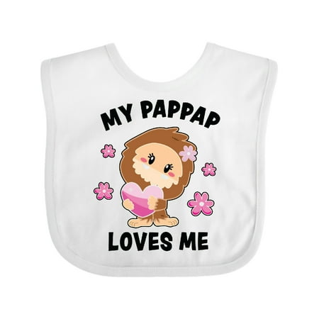 

Inktastic My Pappap Loves Me with Bigfoot Gift Baby Girl Bib