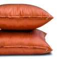 thumbnail image 4 of The HomeCentric Plain Pillow Covers Rust Pack of 2, 16"x16" (40x40 cm) Pillow Covers, Art Silk Plain & Solid Throw Pillows For Sofa, Solid Pattern Modern Style - Rust Luxury, 4 of 5