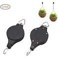 thumbnail image 1 of AUT Elevador de Semáforo Juego de 2 Poleas de Cuerda Elevador de Semáforo Elevador de Plantas Gancho para Cesta de Flores Retráctil Percha Abatible Ajustable Gancho Telescópico Soporte para Plantas, 1 of 8