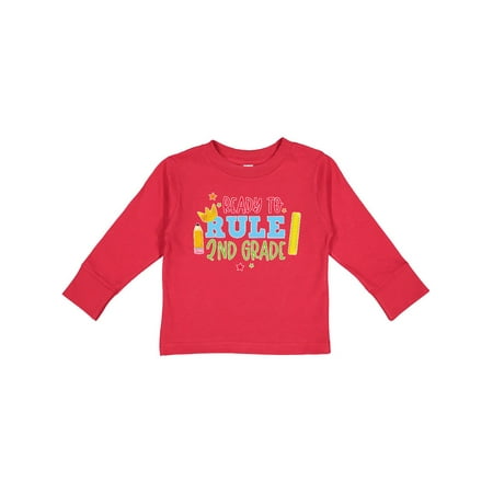 

Inktastic Ready To Rule 2nd Grade Back to School Gift Toddler Boy or Toddler Girl Long Sleeve T-Shirt