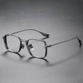 thumbnail image 3 of Adecuado para montura de gafas de ala ancha para hombre, montura de ojo para miopía retro de estilo japonés de titanio puro, montura generosa, 3 of 5