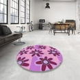 thumbnail image 3 of Ahgly Company Indoor Square Patterned Violet Purple Area Rugs, 7' Square, 3 of 6