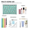 thumbnail image 4 of Zufioo Cherry Strawberry Floral Print DuPont Paper Portable Toiletry Bag, 8.9x6.5 inch Zippered Hand-held Paper Cosmetic Bag Storage Tool Kit, 4 of 7