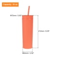 thumbnail image 2 of Vaso Flaco con Tapas y Pajitas Unique Bargains Naranja 16Oz Reutilizable Doble Pared Acrílico, 2 of 6