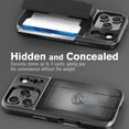 thumbnail image 3 of Vena vCommute For Apple iPhone 17 Pro Case Hidden Wallet,  Flip Leather Cover Slot Card Holder with kickstand, [Military Grade Drop Protection], Black, 3 of 9