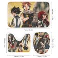 thumbnail image 3 of Fairy Tail - Juego de 4 cortinas de ducha con alfombrillas antideslizantes, tapa de inodoro y alfombrilla de baño, cortina de ducha impermeable con dibujos animados para niños con 12 ganchos,, 3 of 8
