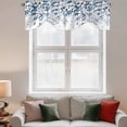 thumbnail image 3 of Tie Up Valances for Windows, Blue Leaves Adjustable Valance Curtains Window Treatment for Living Room/Bedroom Windows, Summer Botanical Rod Pocket Kitchen Curtains & Drapes 42x12 Inch, 3 of 9
