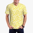 thumbnail image 4 of Xecao Daisies Flowers for Mens' Casual Short Sleeve Button-Down Polo Shirts for a Classic Golf Look, 4 of 9