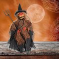 thumbnail image 6 of Halloween Witch Tree Topper Decoration, Crashing Witch into Tree Halloween Decoration, Black Witch with Spider Web Dress, Bat Wings, Witch Hat and Witch Broom Halloween Ornament for Home Decor, 6 of 6
